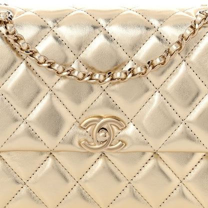 Chanel Metallic Lambskin Quilted Flap Gold 8 of 11