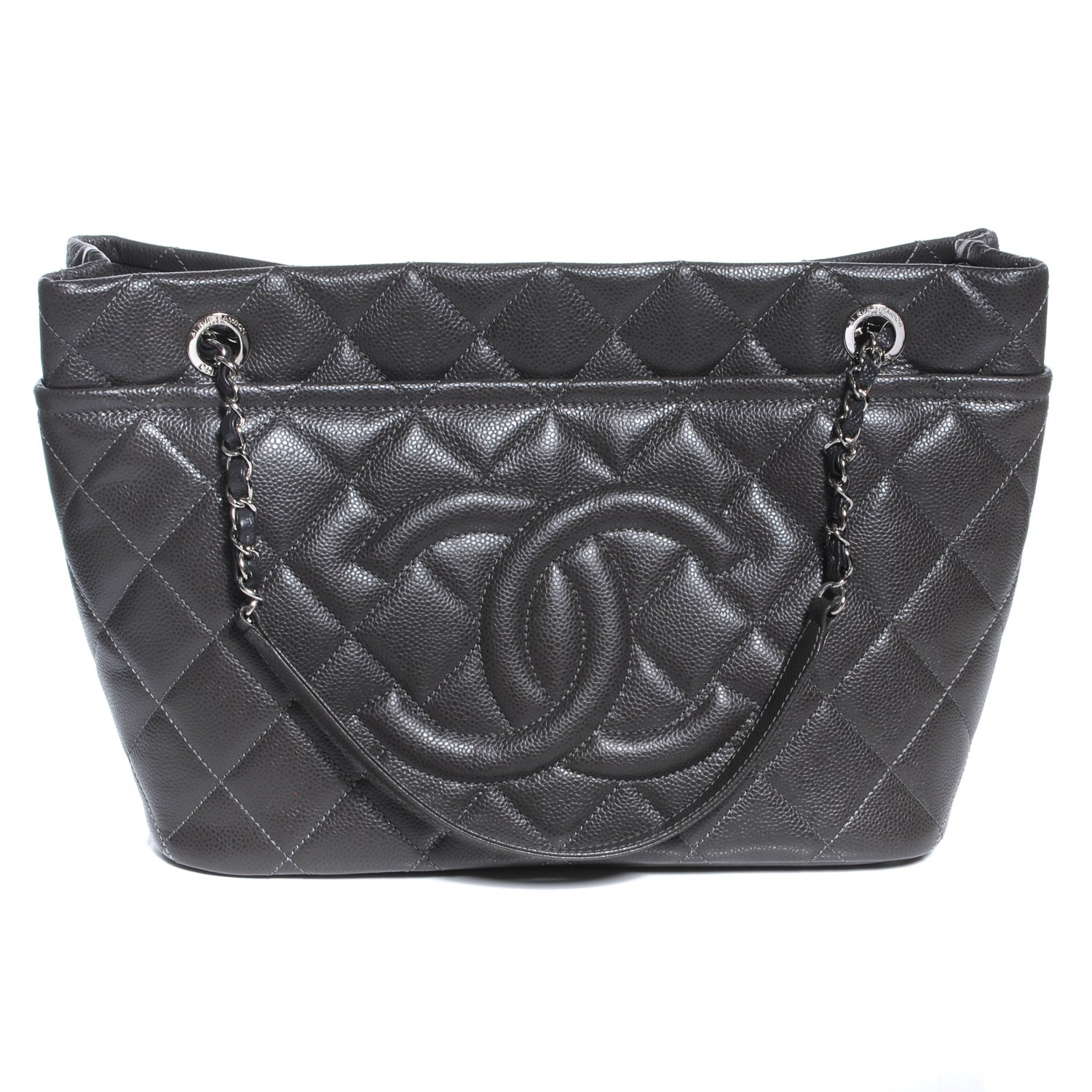 Chanel Caviar CC Timeless Soft Tote Grey 1 of 7