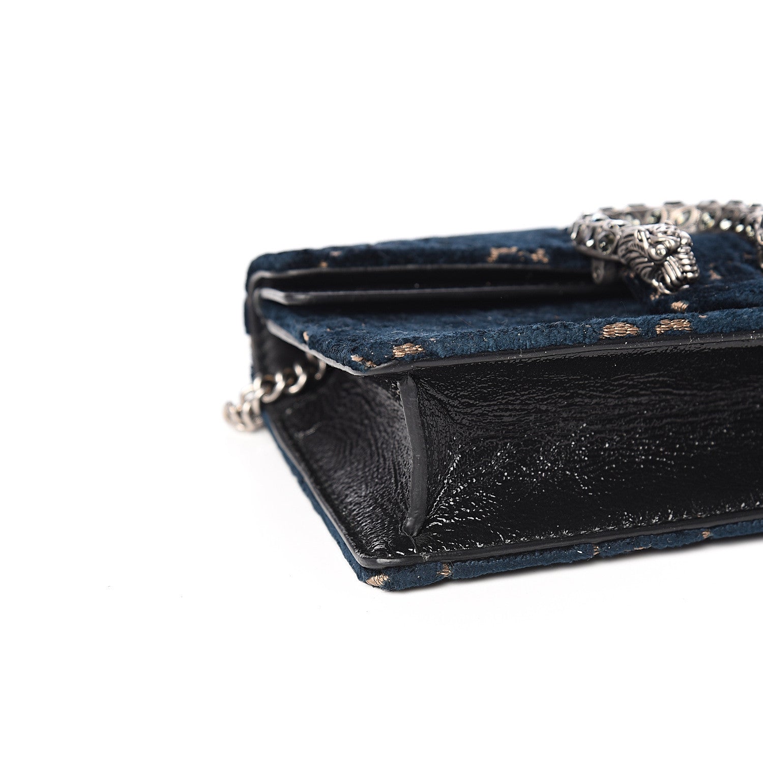 Gucci Velvet GG Monogram Super Mini Dionysus Shoulder Bag Blue Beige Black 6 of 8