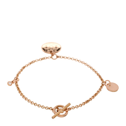 Hermes 18K Rose Gold Diamond PM Ex-Libris Bracelet SH 3 of 4