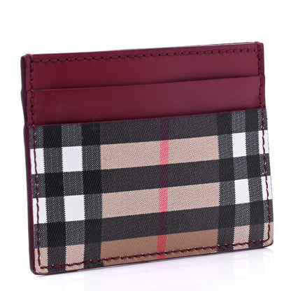 Burberry Smooth Calfskin Vintage Check Sandon Card Case Crimson 2 of 4