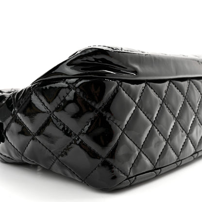 Chanel Patent Quilted Bowler Bag Black 9 of 10