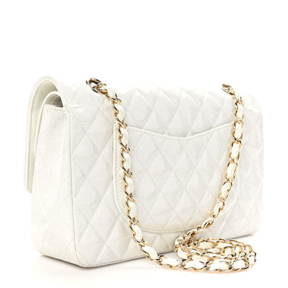 Chanel Patent Quilted Evening Star Medium Double Flap White 3 of 11