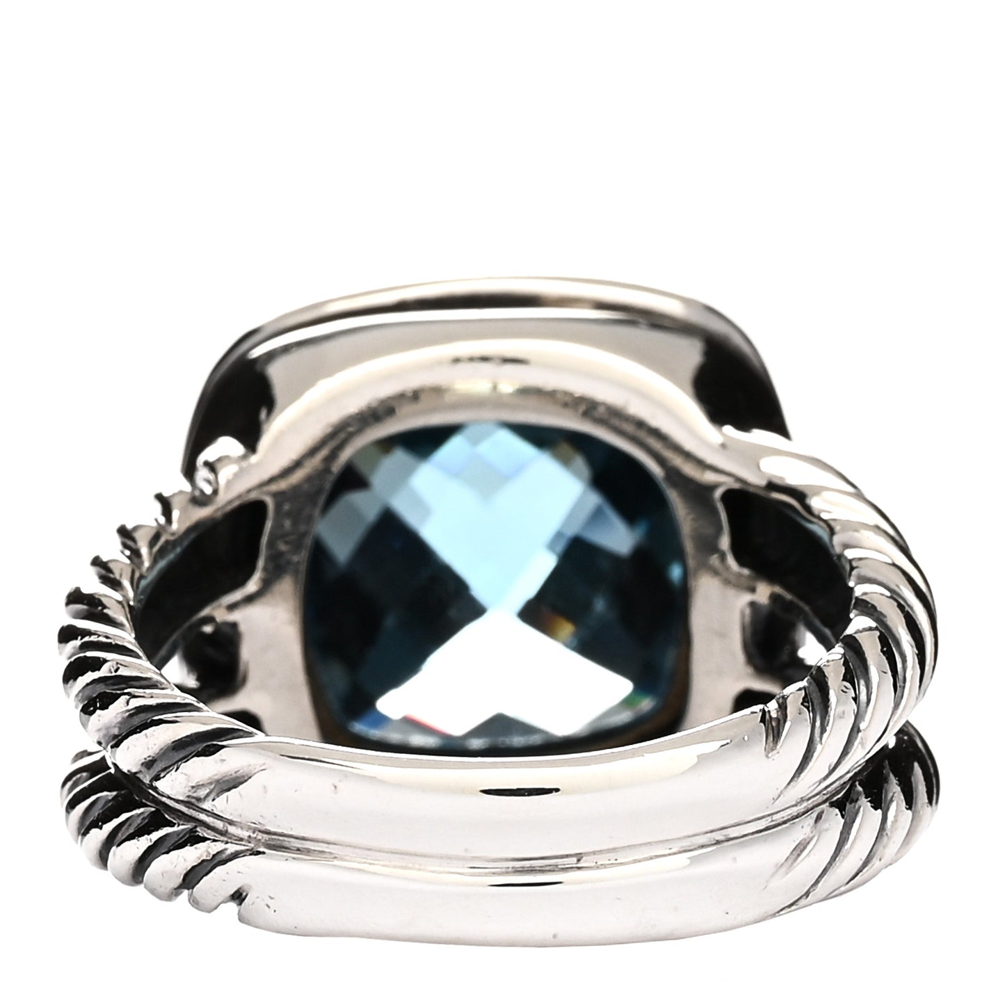 Sterling Silver Diamond Blue Topaz 11mm Albion Ring 53 6.5