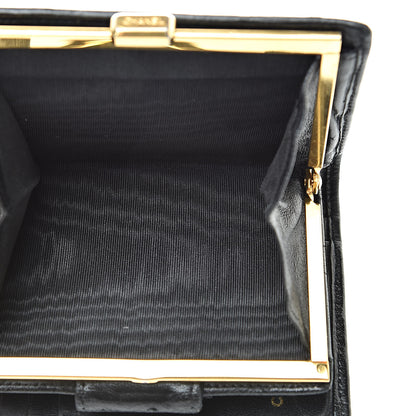 Chanel Lambskin Stitched Compact French Wallet Black 6 of 14