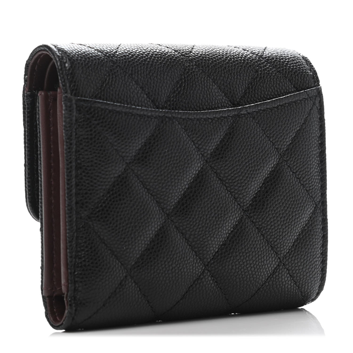 Chanel Caviar Quilted Compact Flap Wallet Black 2 of 3