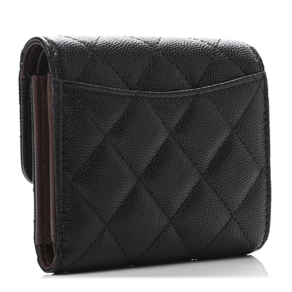 Chanel Caviar Quilted Compact Flap Wallet Black 2 of 3
