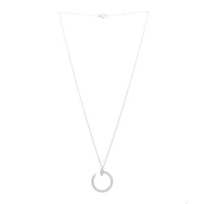 Cartier 18K White Gold Diamond Juste Un Clou Paved Pendant Necklace 3 of 5