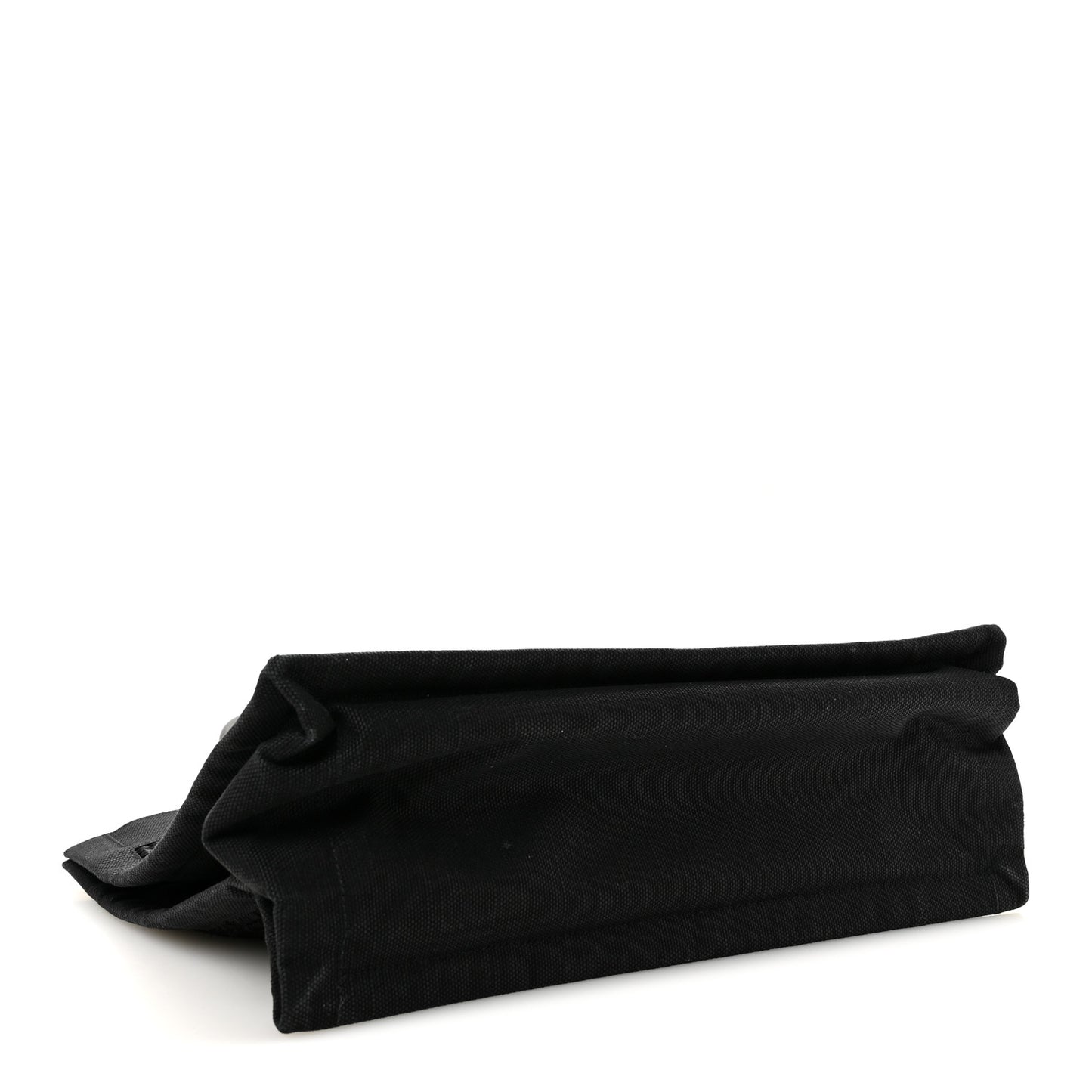 Raffia Linen Calfskin Small Rive Gauche Tote Black