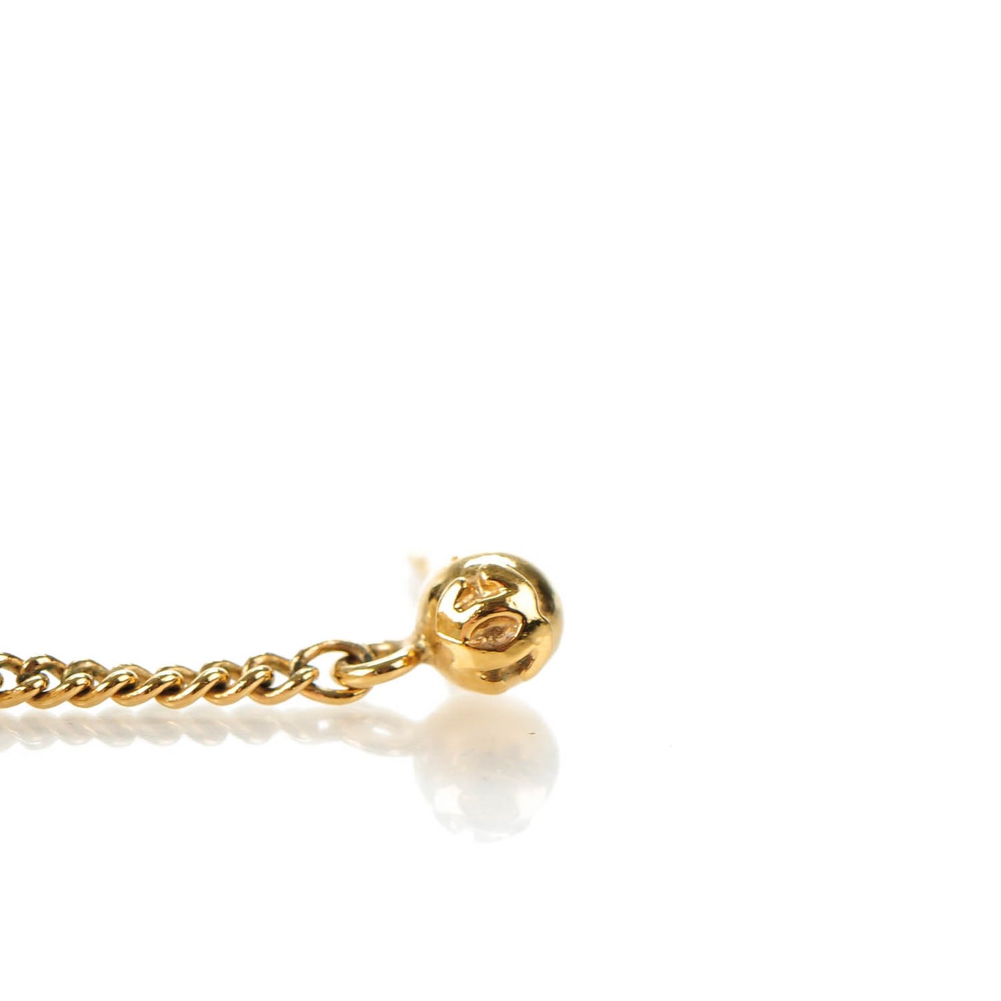 Resin Crystal CC Drop Earrings Gold Cream