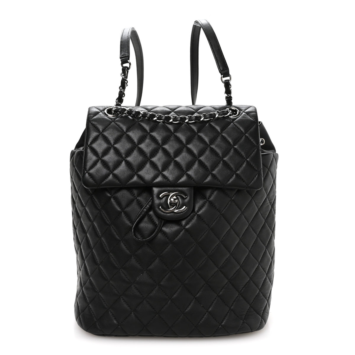 Lambskin Quilted Large Urban Spirit Backpack Black