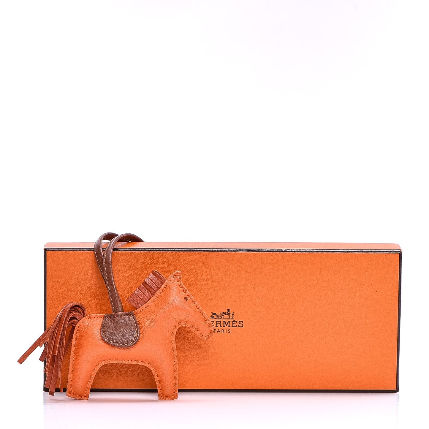 Milo Lambskin Grigri Rodeo Horse Bag Charm PM Feu Cornaline Fauve