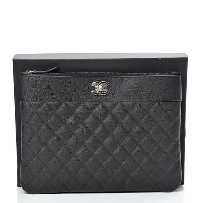 Chanel Caviar Quilted Medium Vintage Mademoiselle Cosmetic Case Black 7 of 7