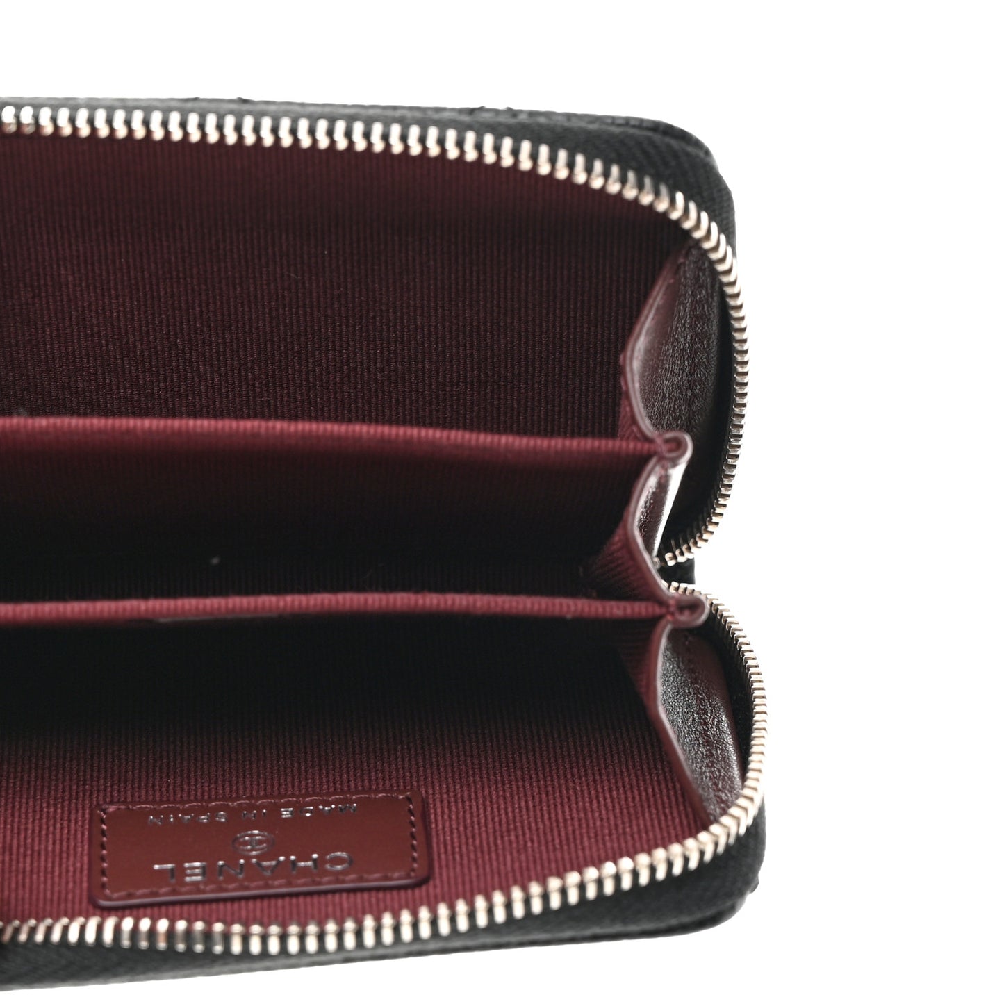 Quilted Zip Coin Purse Black