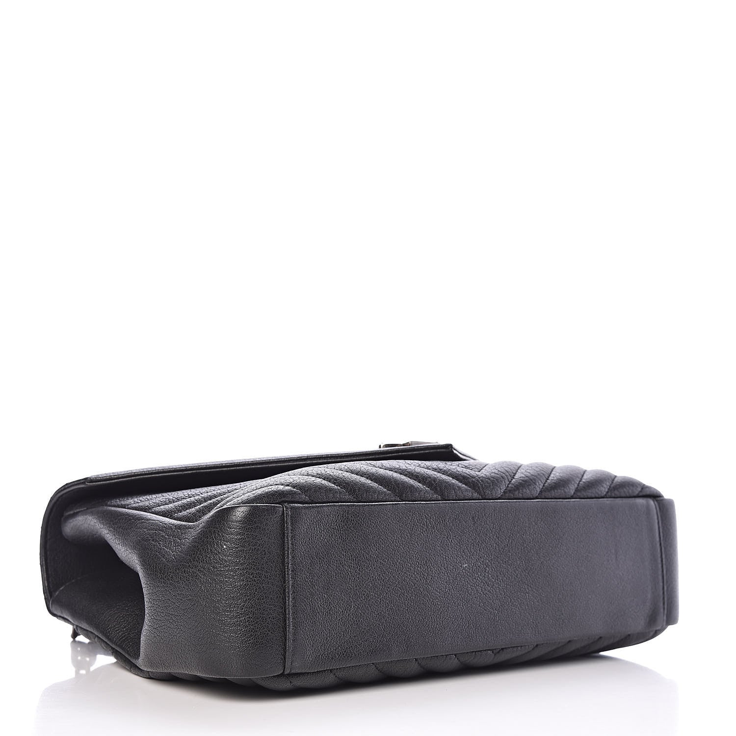 Saint Laurent Sheepskin Matelasse Chevron Monogram Large College Satchel Black 4 of 11
