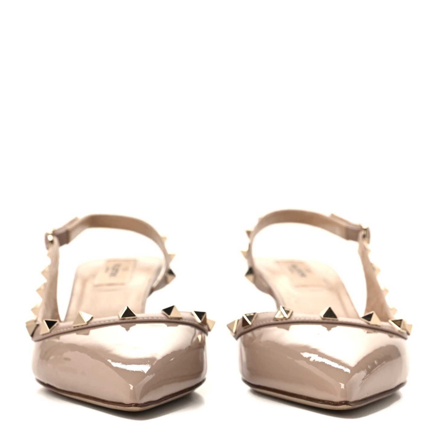 Patent Rockstud Half D'Orsay Slingback 50mm Pumps 39 Poudre