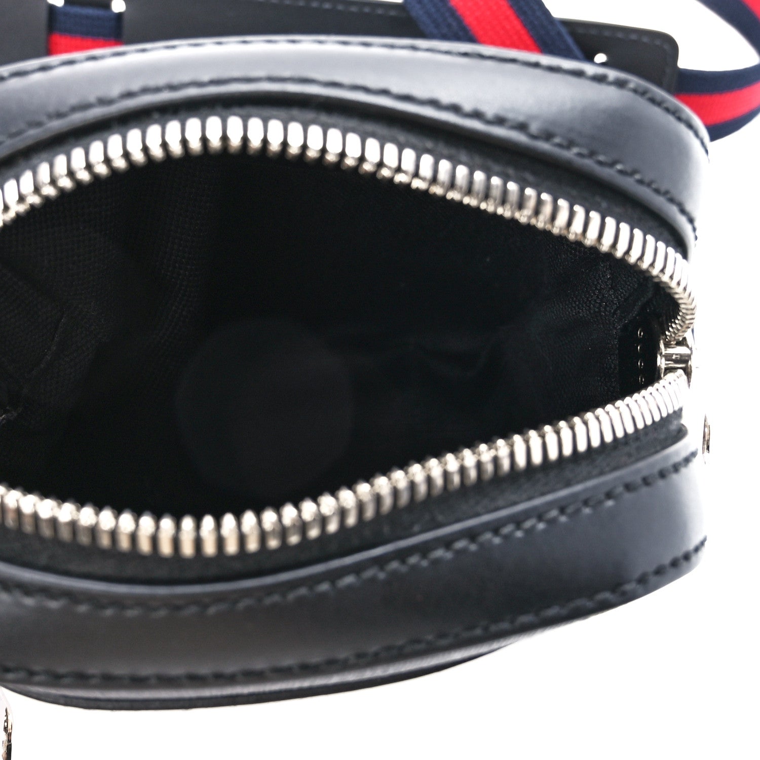 Gucci GG Supreme Monogram Appia Calfskin Web Small Camera Messenger Bag Black Grey 5 of 13