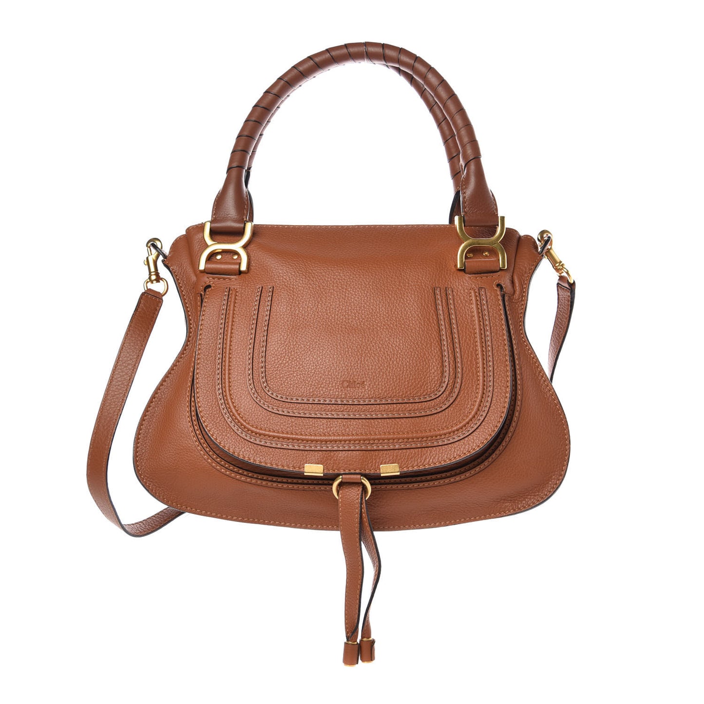 Calfskin Medium Marcie Satchel Tan