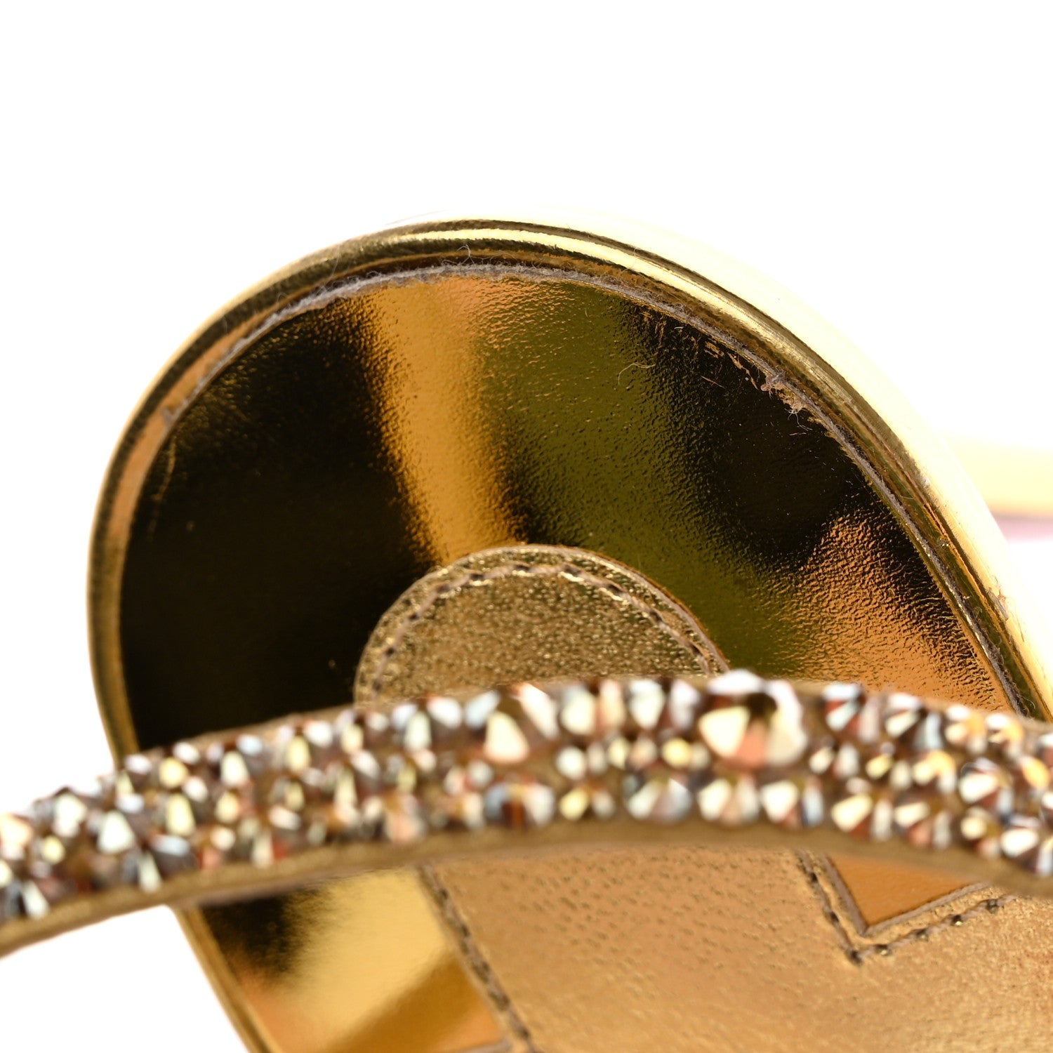 Christian Louboutin Crystal Strass Rosalie 100 Sandals 37 Cry Aurum Gold 12 of 19