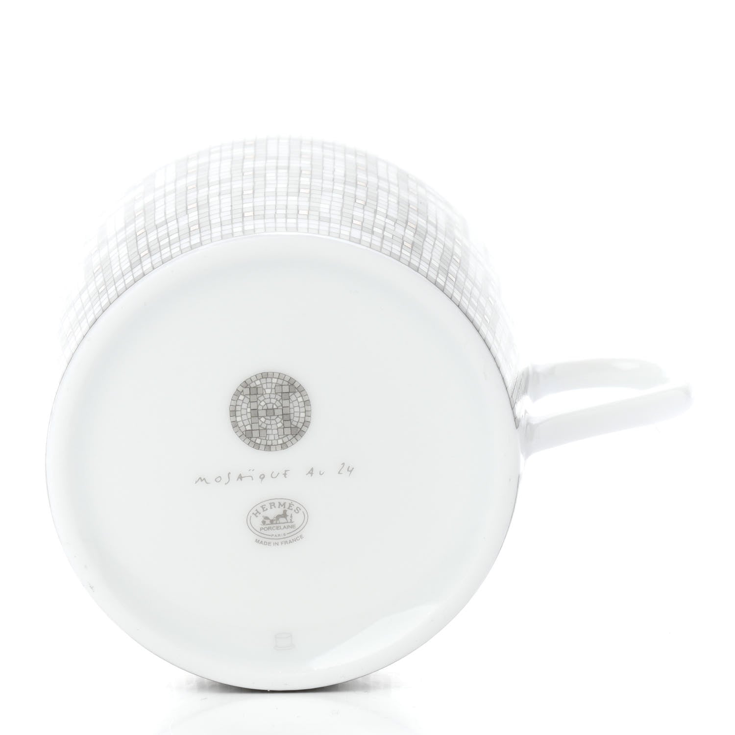 Hermes Porcelain 24 Mosaique Teapot Cup Set Platinum 10 of 11