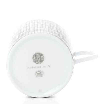 Hermes Porcelain 24 Mosaique Teapot Cup Set Platinum 10 of 11