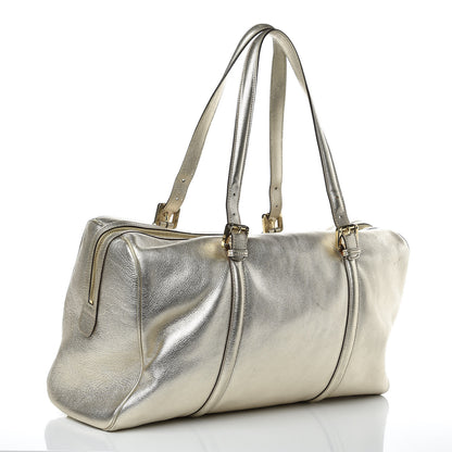 Gucci Metallic Calfskin Large Britt Boston Gold 3 of 15
