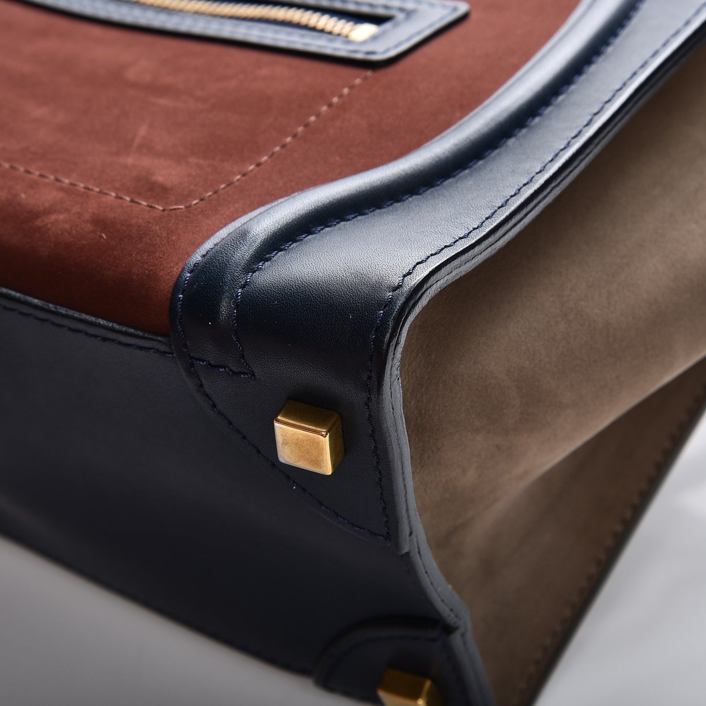 Smooth Calfskin Nubuck Micro Tri-Color Luggage Marron