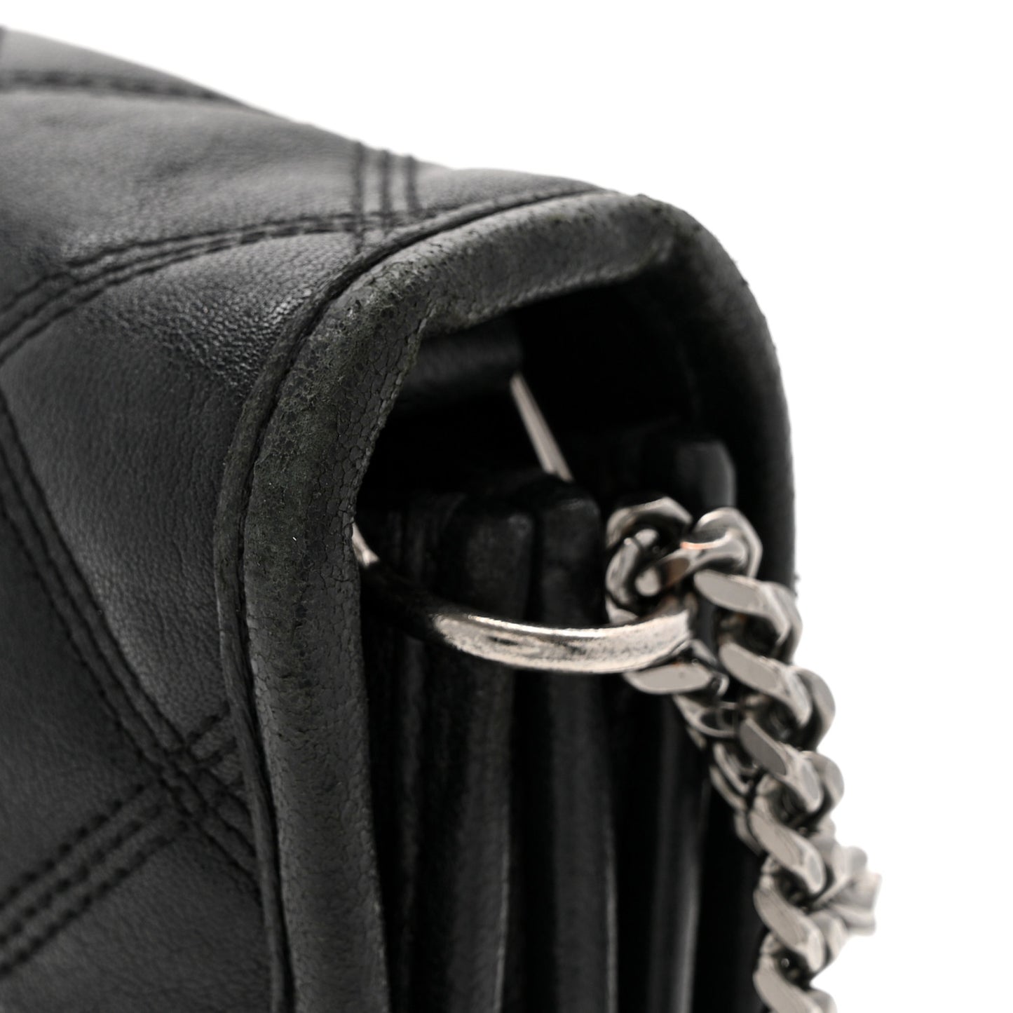 Lambskin Quilted Small Becky Chain Bag Black
