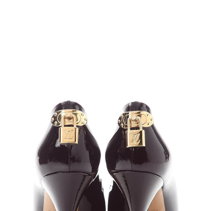 Louis Vuitton Patent Calfskin Oh Really Peep Toe Pumps 38 Amarante 5 of 10