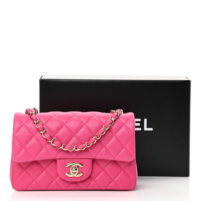 Chanel Lambskin Quilted Mini Rectangular Flap Fuchsia 19 of 20