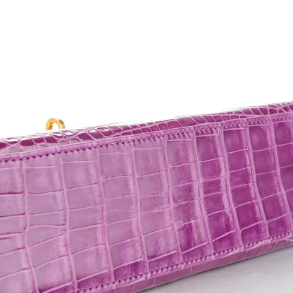 Hermes Shiny Alligator Kelly Pochette Violet 19 of 21