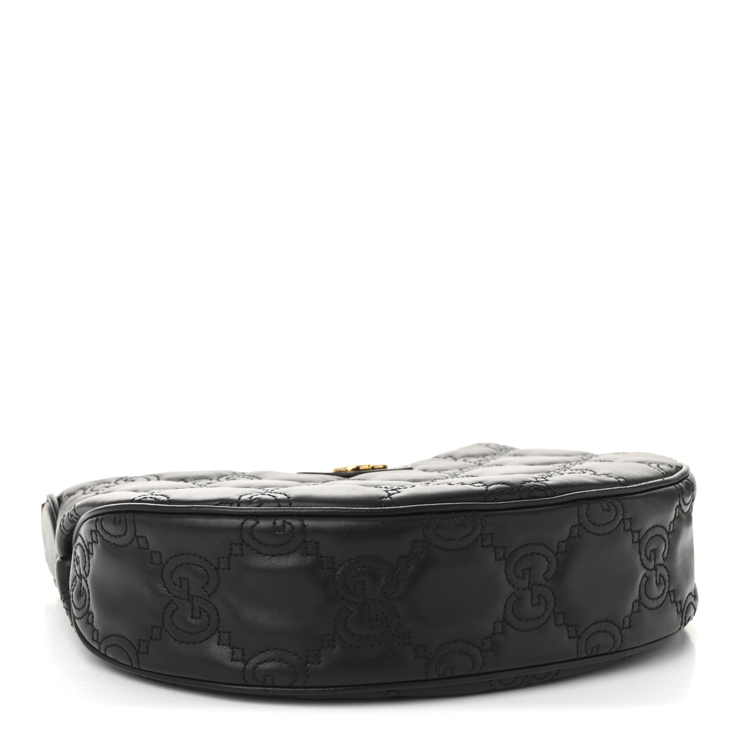 Gucci Calfskin GG Matelasse Small Hobo Shoulder Bag Black Natural 4 of 10