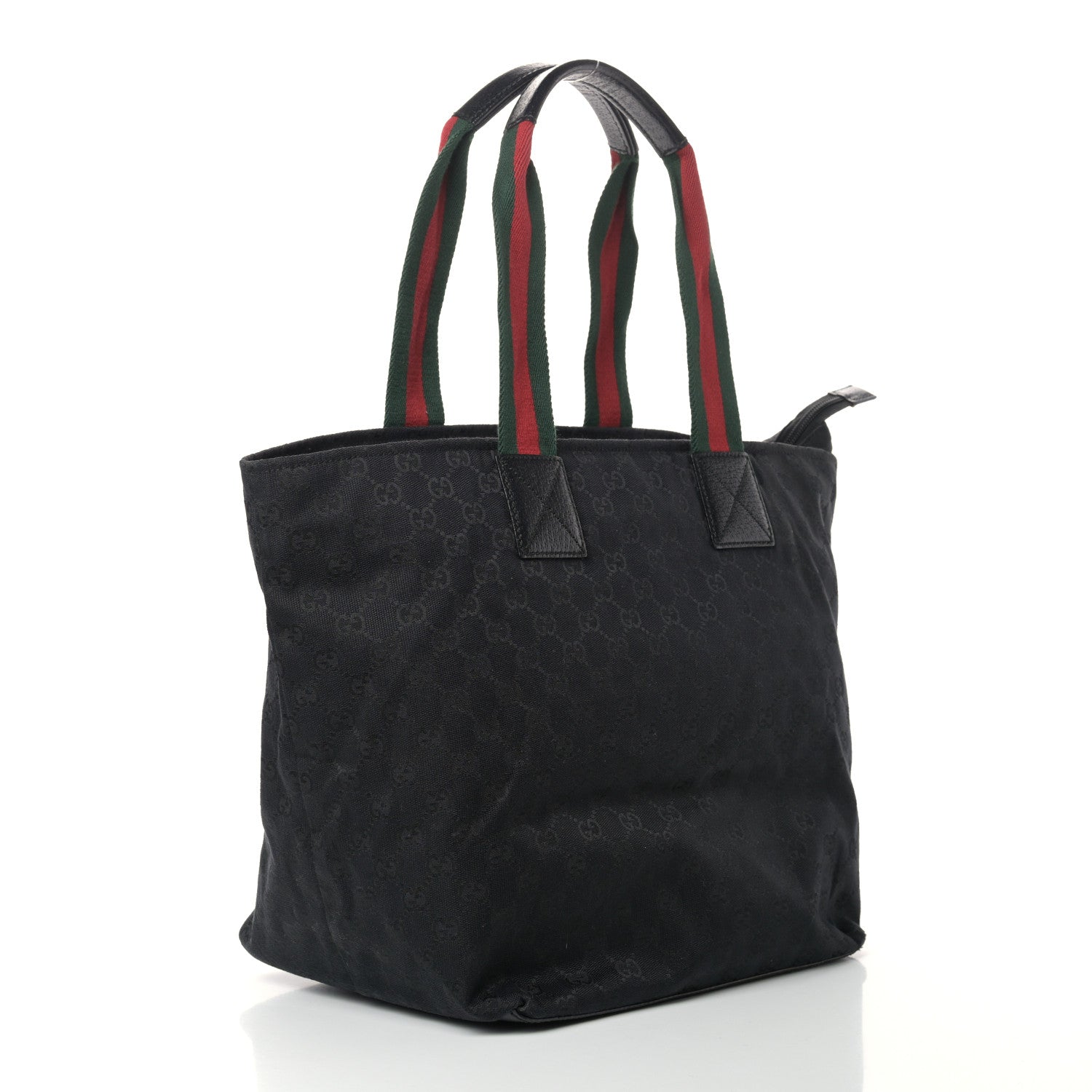 Gucci GG Monogram Large Web Handle Bucket Tote Black 4 of 11