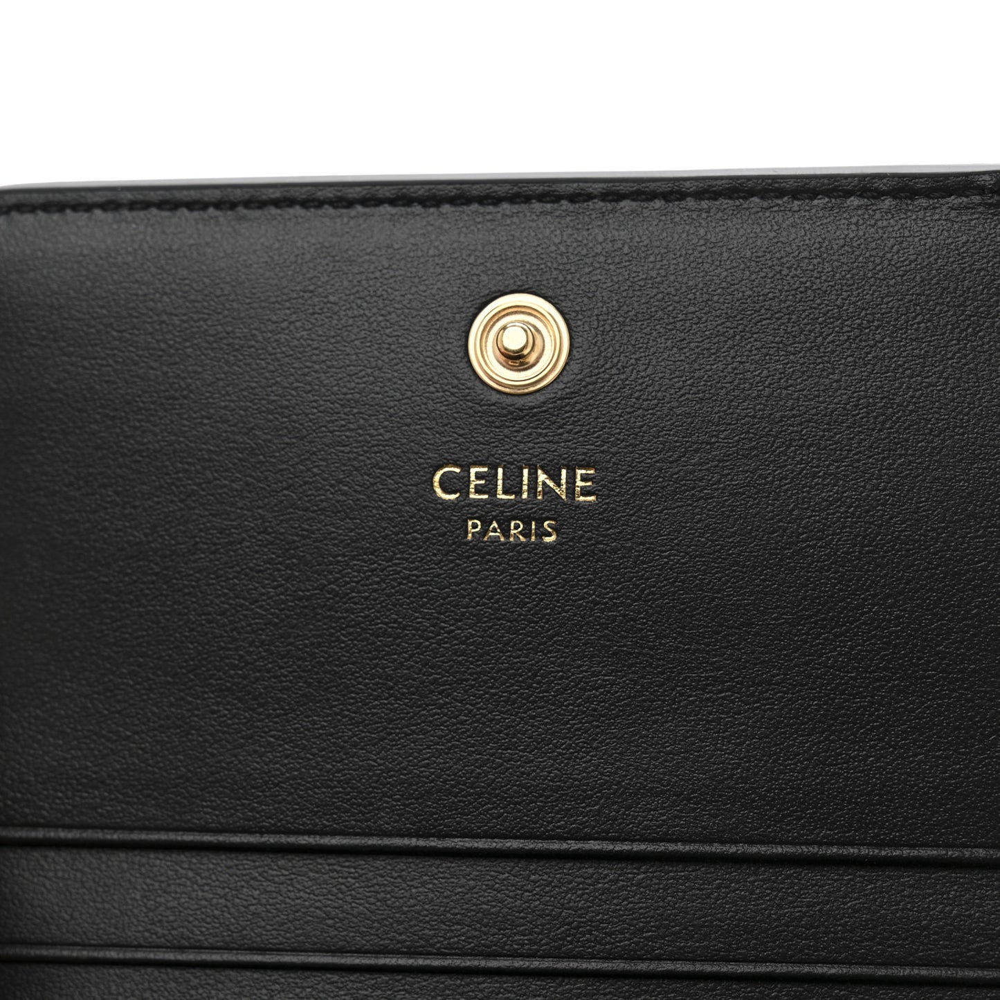 Shiny Calfskin Small Triomphe Wallet Black