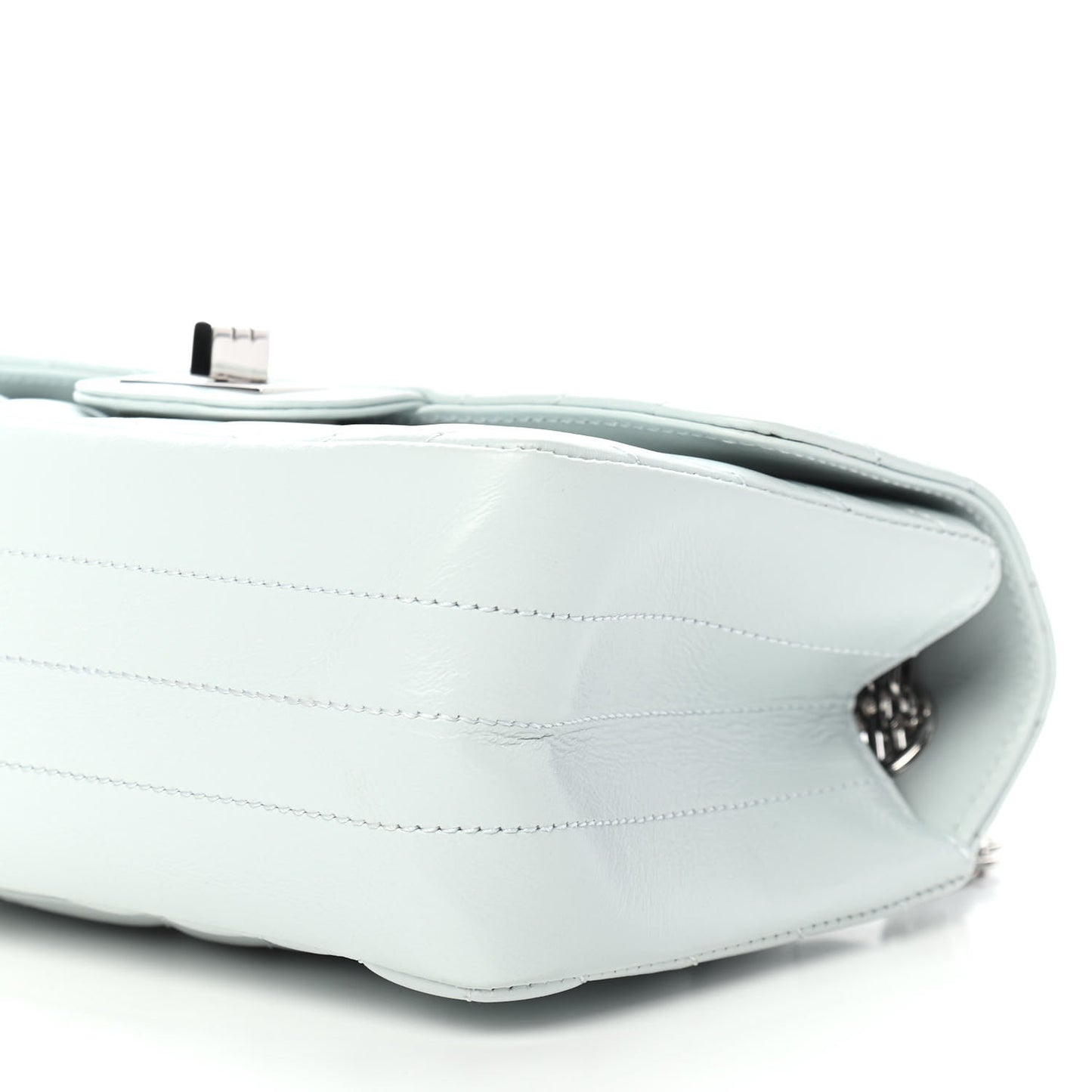 Aged Calfskin Chevron Quilted 2.55 Reissue Mini Flap Light Blue