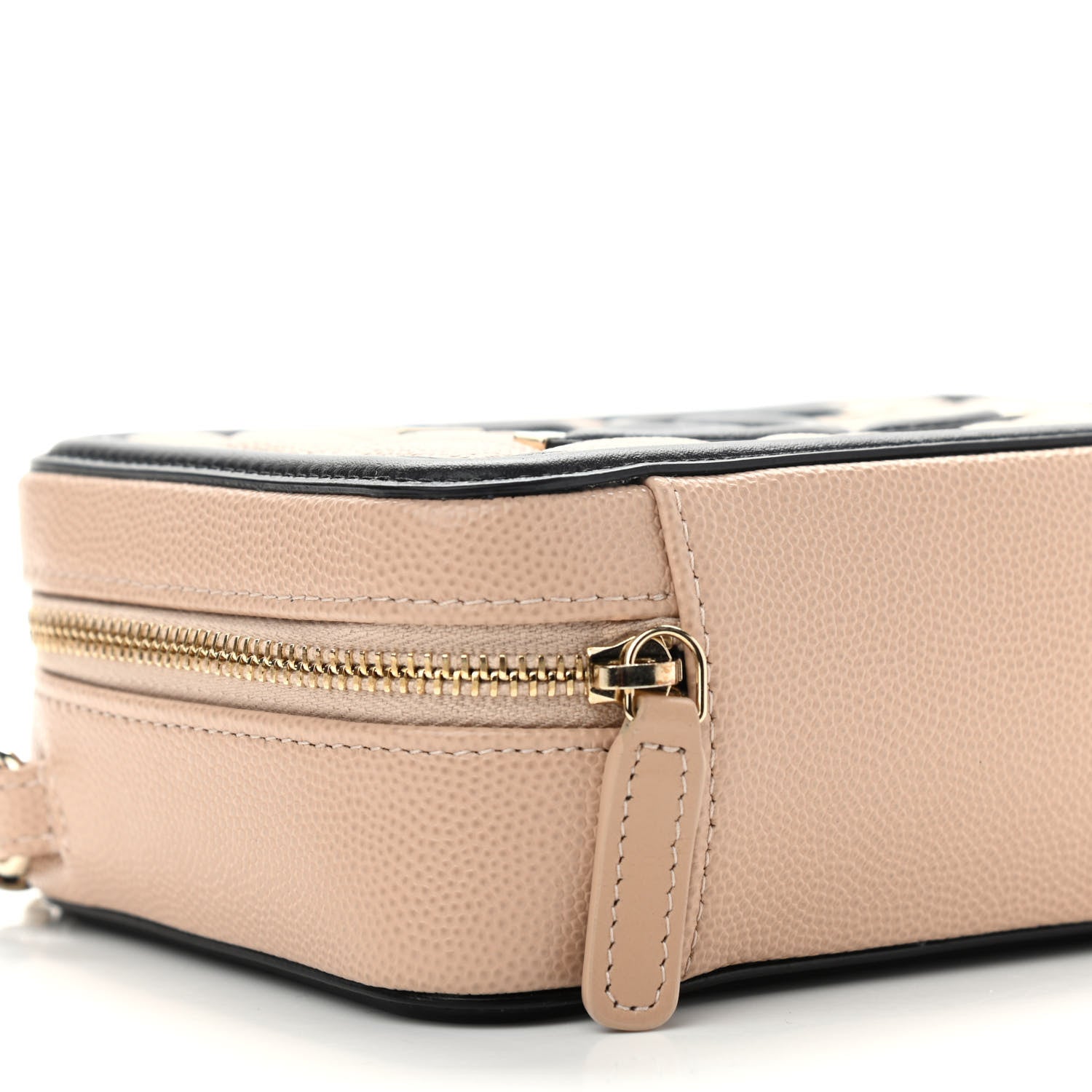 Chanel Caviar Quilted CC Filigree Vanity Clutch With Chain Beige Black 8 of 10