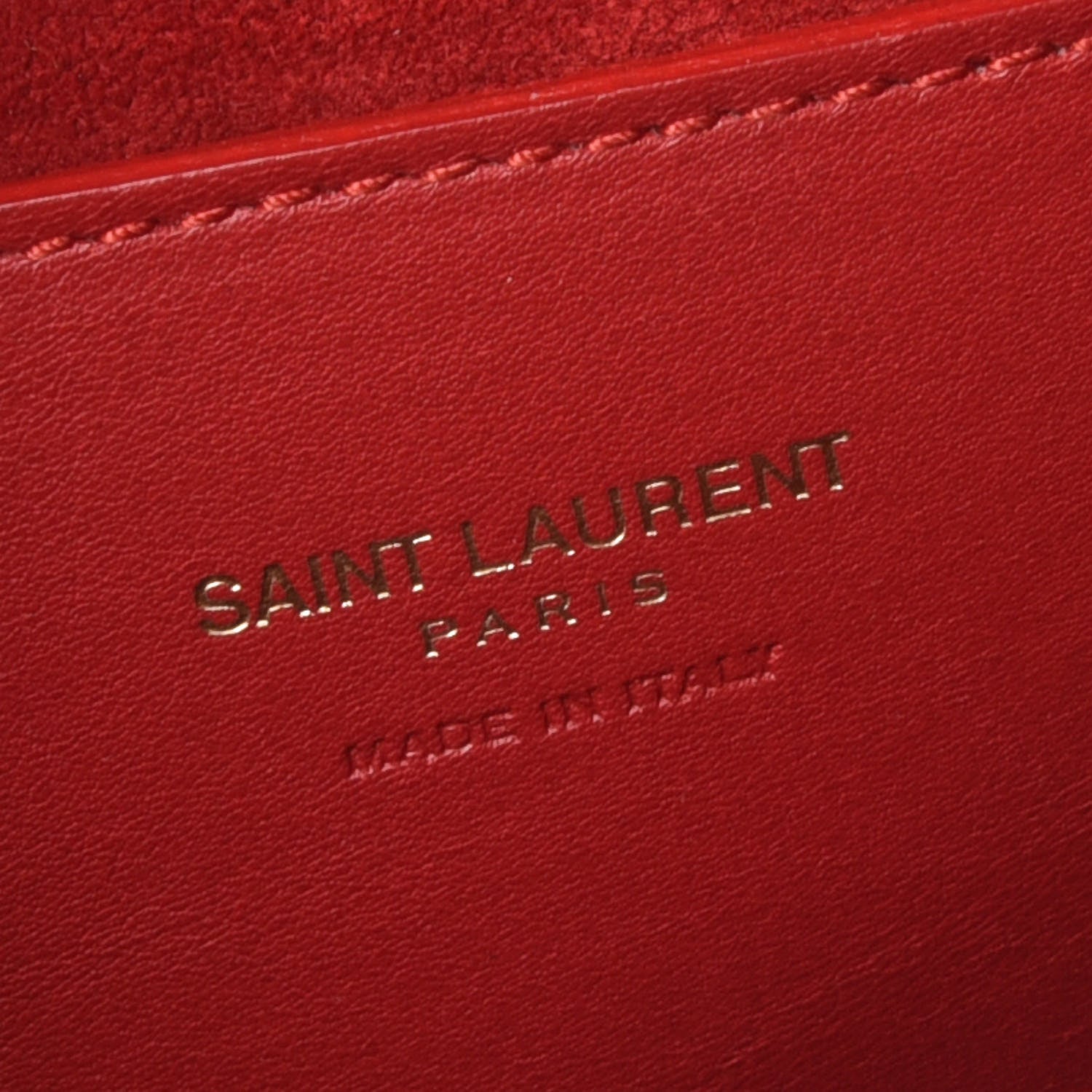 Saint Laurent Calfskin Baby Monogram Cabas Red 9 of 13