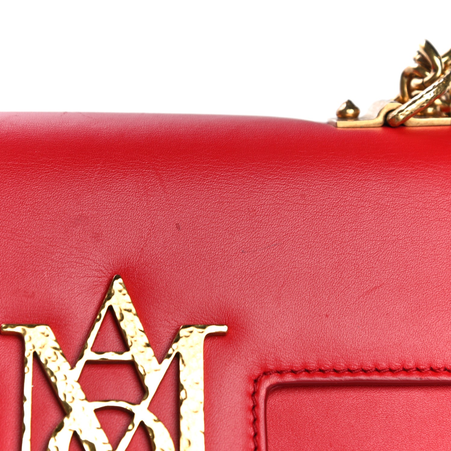 Alexander McQueen Calfskin Small Insignia Chain Flap Red 25 of 26