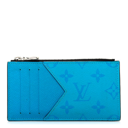 Louis Vuitton Taigarama Coin Card Holder Blue Lagoon 1 of 8