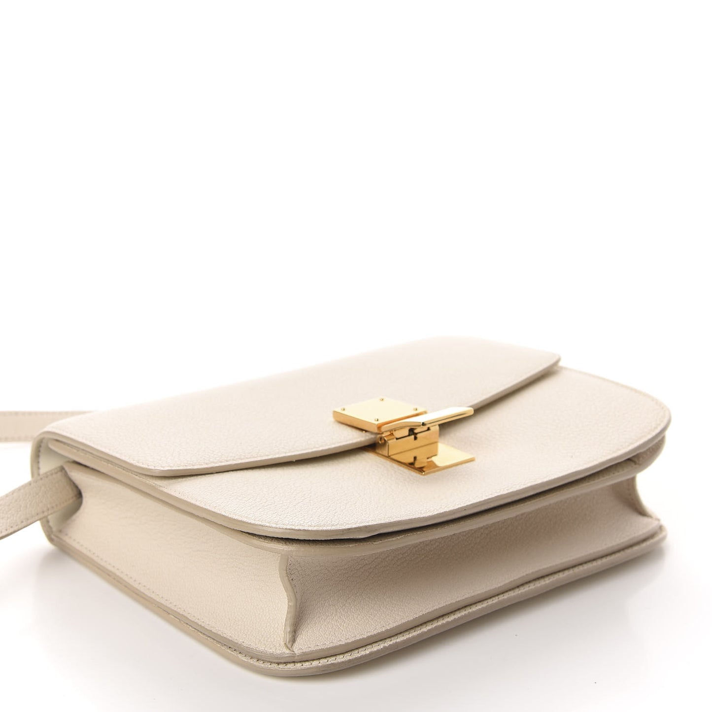 Goatskin Medium Classic Box Flap Bag White