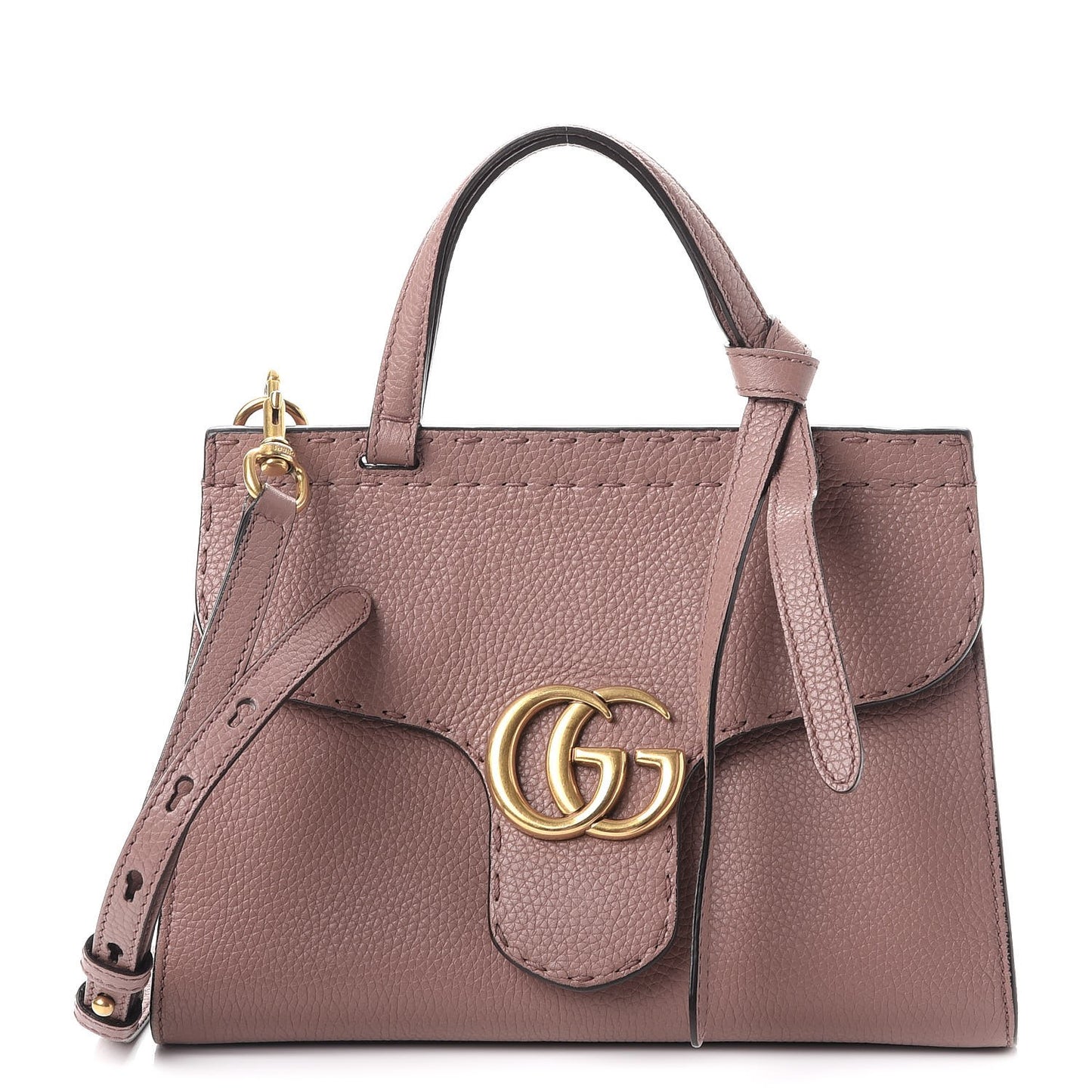 Calfskin Mini GG Marmont Top Handle Bag Rosy Phard