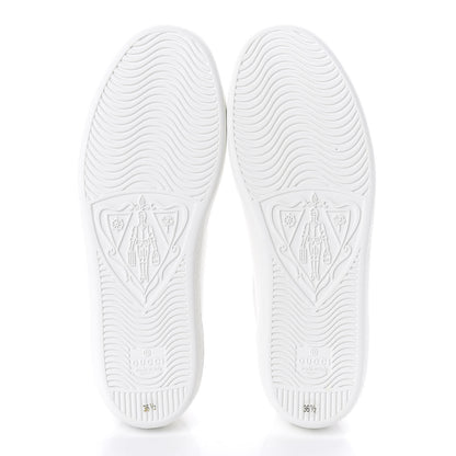 Gucci Calfskin Interlocking G Perforated Womens Ace Sneakers 36.5 White Grey Sky 5 of 10