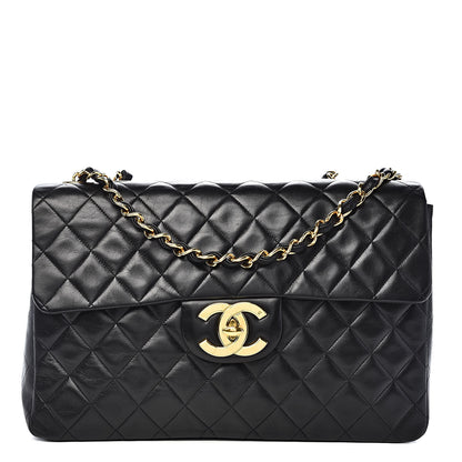 Chanel Lambskin Quilted XL Jumbo Single Flap Black 1 of 13
