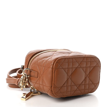 Christian Dior Lambskin Cannage Micro Lady Dior Vanity Case Cognac 4 of 11