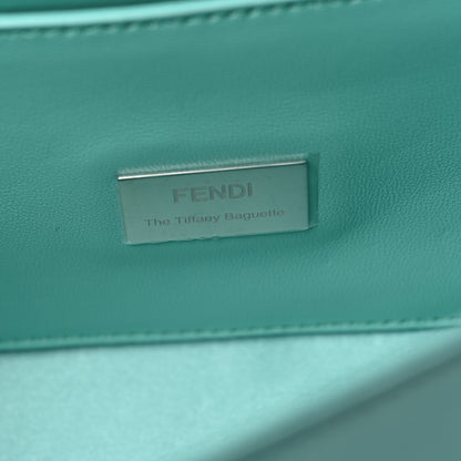 Fendi X TIFFANY Satin Nappa Silver Baguette Blue Tiffany Silver 6 of 8