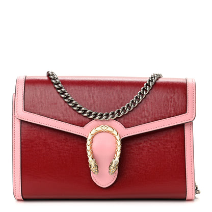 Gucci Azalea Calfskin Enamel Mini Dionysus Chain Wallet New Cherry Red Wild Rose Off White 1 of 10
