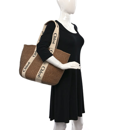 Chloe Raffia Large Woody Basket Bag White 2 of 8