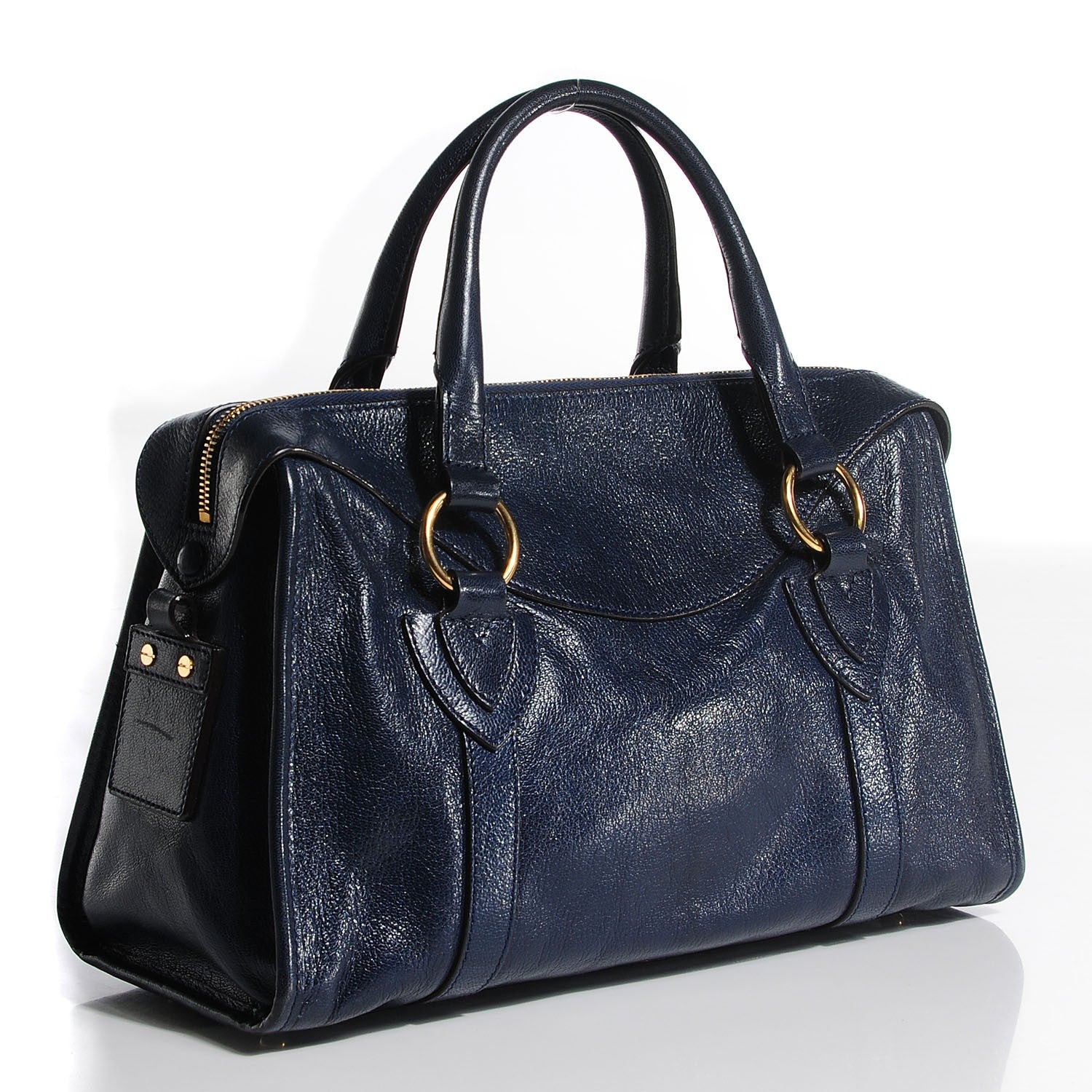 Marc Jacobs Goatskin Small Wellington Fulton Satchel Navy 3 of 8