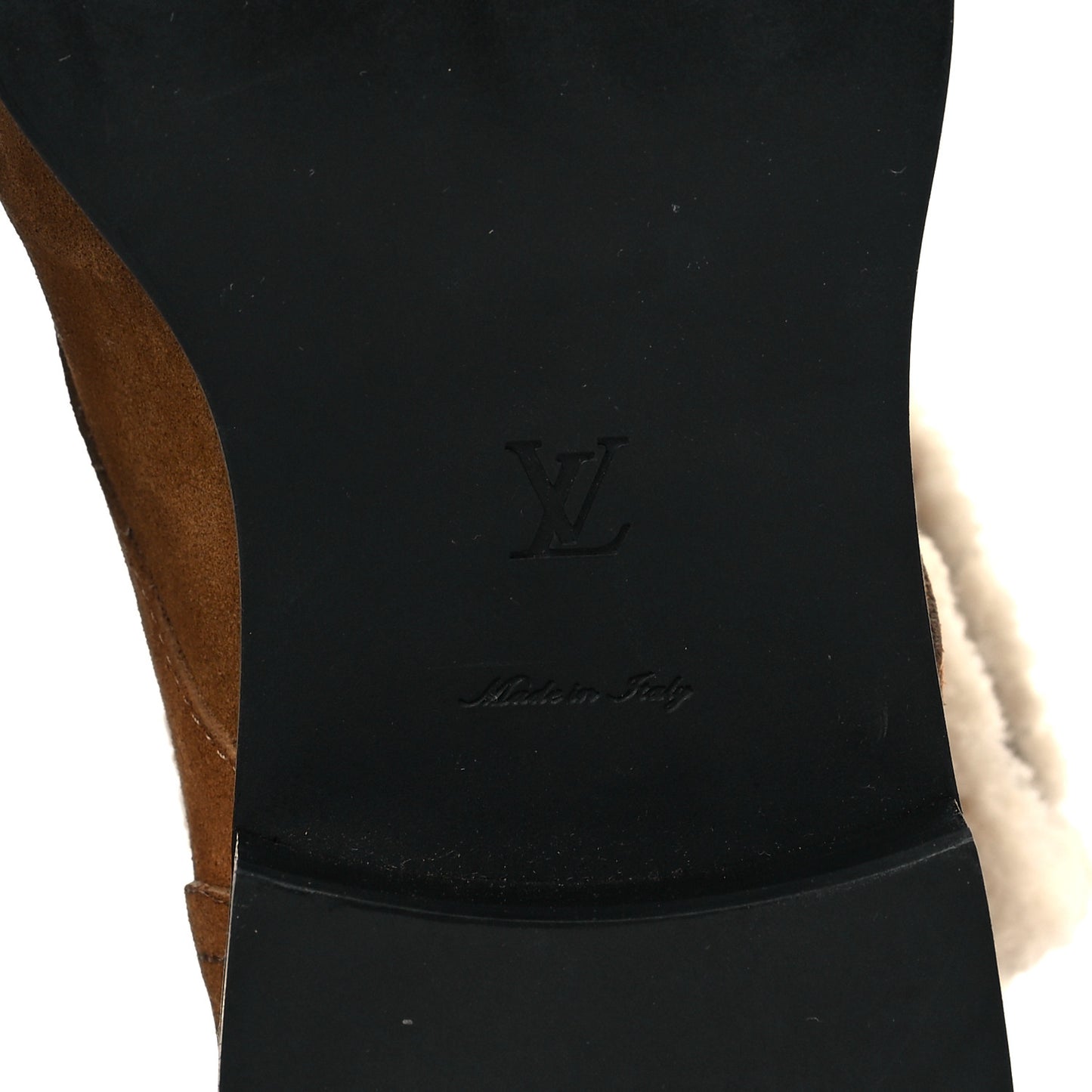 Suede Shearling Monogram Wonderland Ranger Boots 39.5 Brown