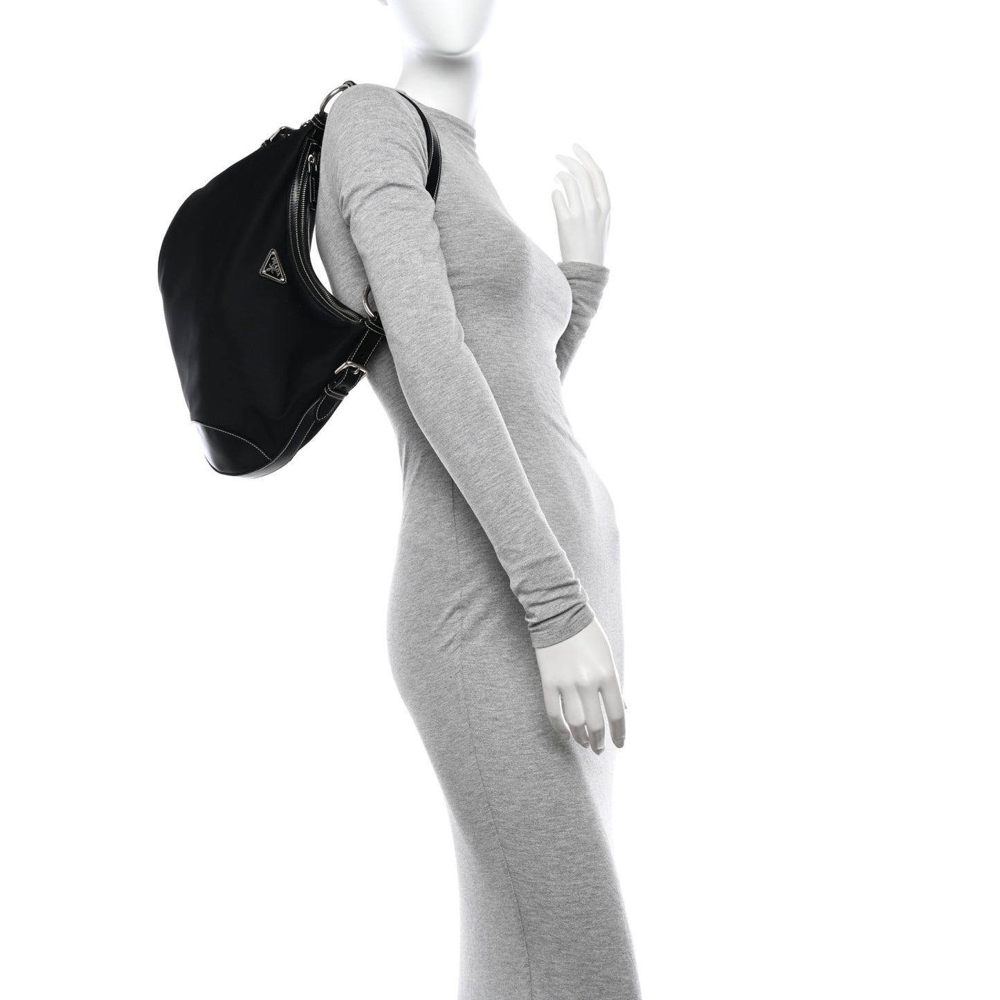 Tessuto Nylon Saffiano Hobo Black